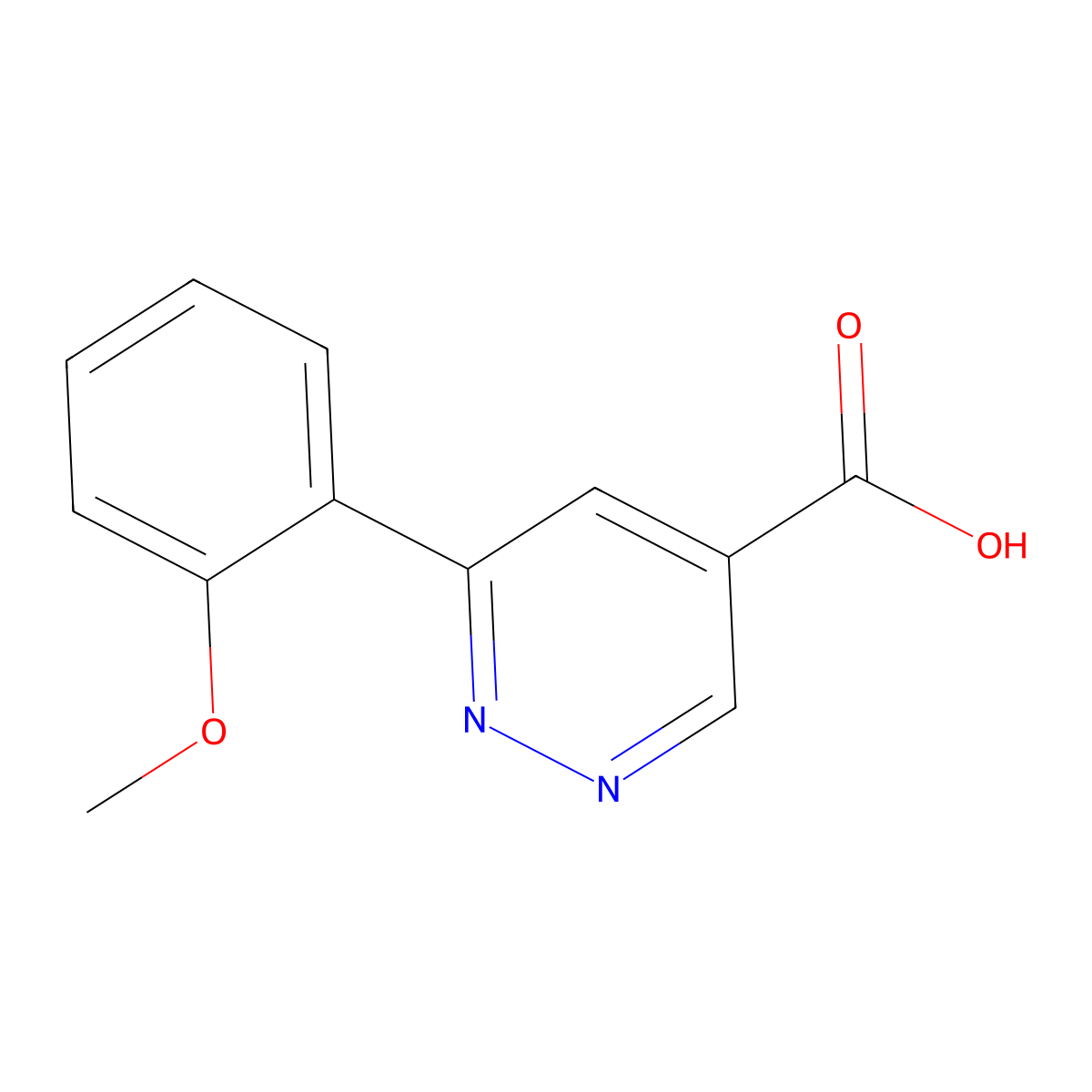 6-(2-Methoxyphenyl)pyridazine-4-carboxylic acid molecular structure, CAS 1481171-82-7