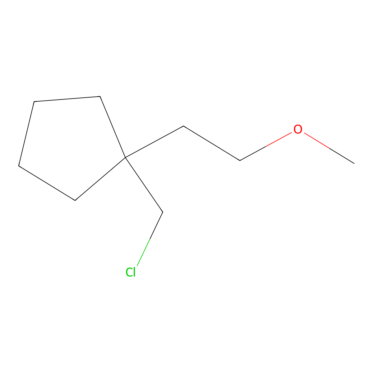 1-(Chloromethyl)-1-(2-methoxyethyl)cyclopentane molecular structure, CAS 1481182-09-5