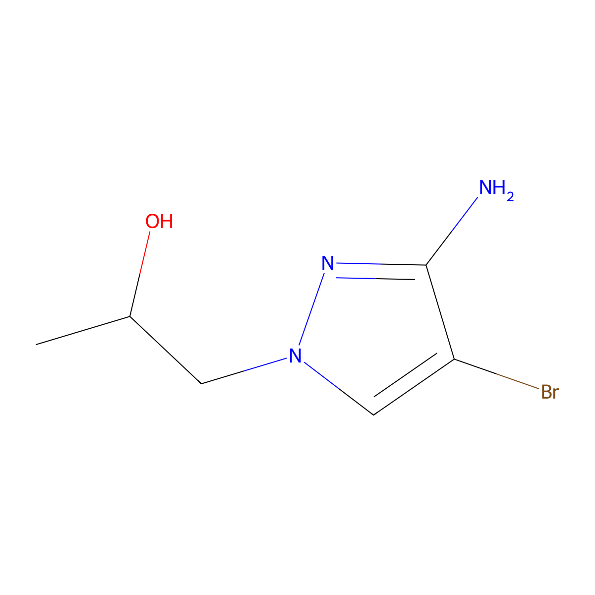 1-(3-amino-4-bromo-1H-pyrazol-1-yl)propan-2-ol molecular structure, CAS 1481186-60-0