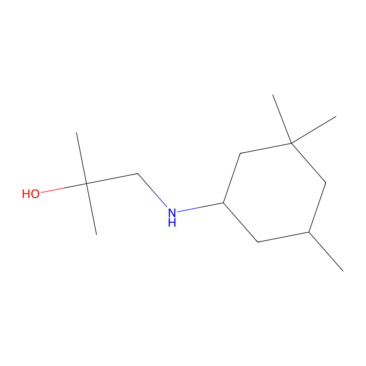 2-Methyl-1-[(3,3,5-trimethylcyclohexyl)amino]propan-2-ol molecular structure, CAS 1481189-58-5