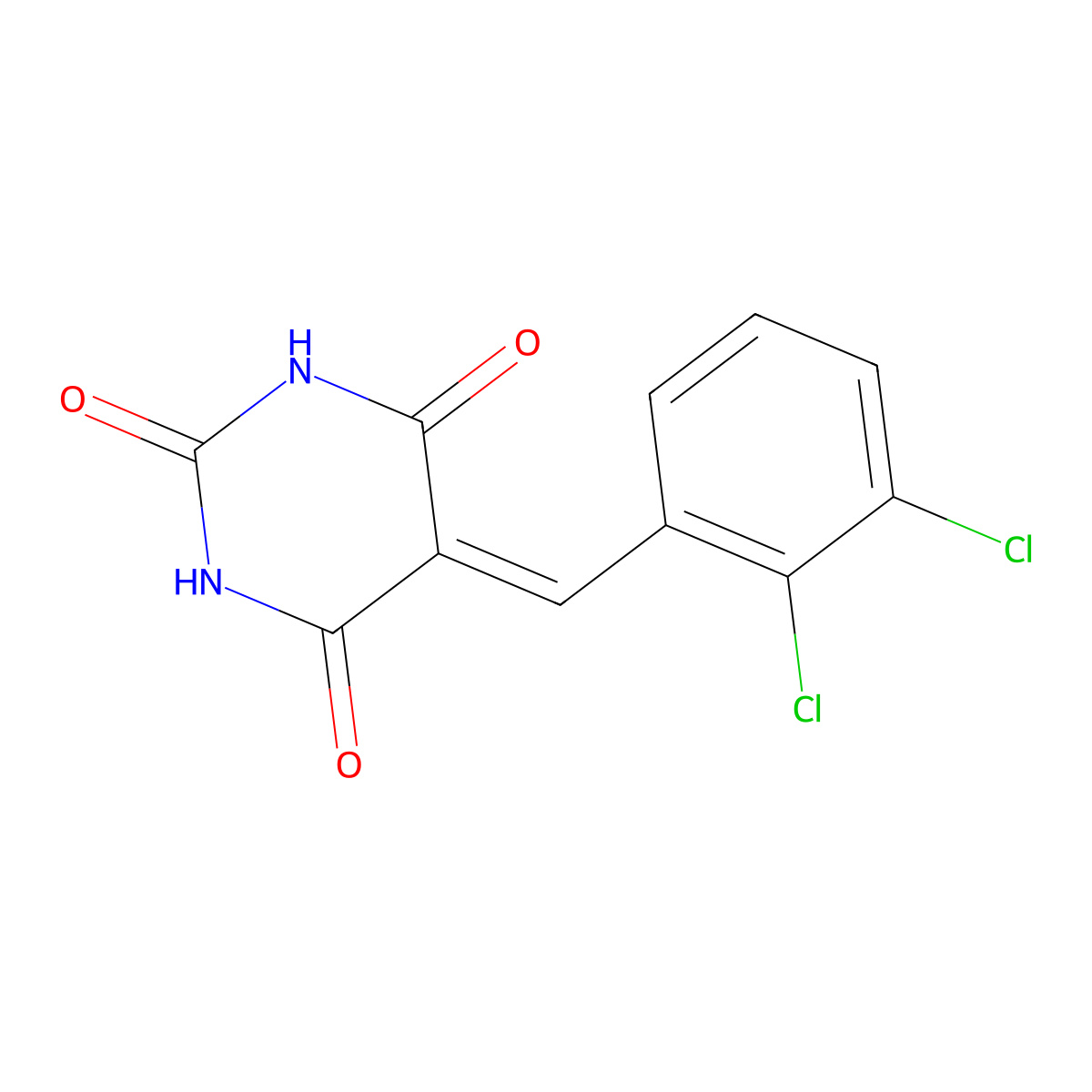 5-[(2,3-Dichlorophenyl)methylidene]pyrimidine-2,4,6(1H,3H,5H)-trione molecular structure, CAS 148119-29-3
