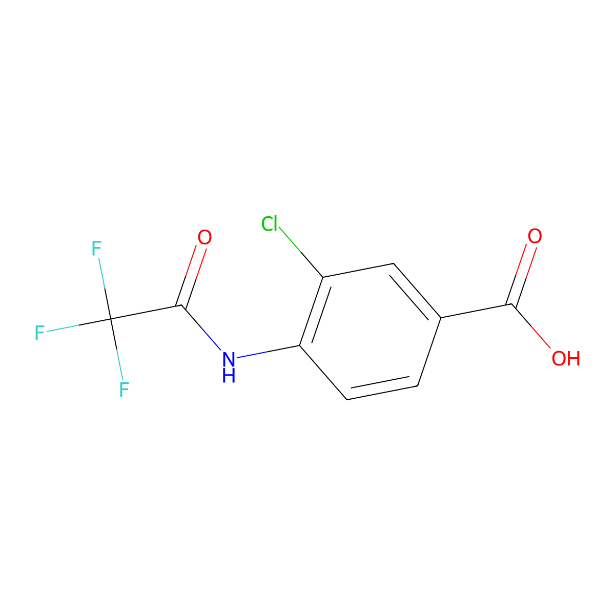 3-Chloro-4-(trifluoroacetamido)benzoic acid molecular structure, CAS 1481193-32-1