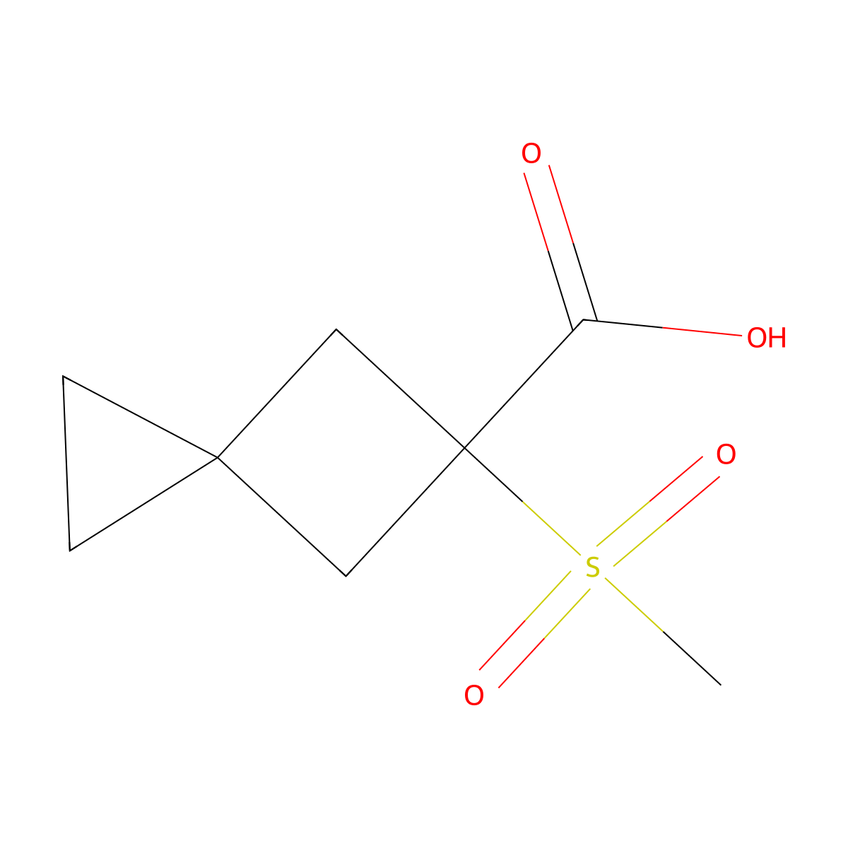 5-Methanesulfonylspiro[2.3]hexane-5-carboxylic acid molecular structure, CAS 1481200-76-3