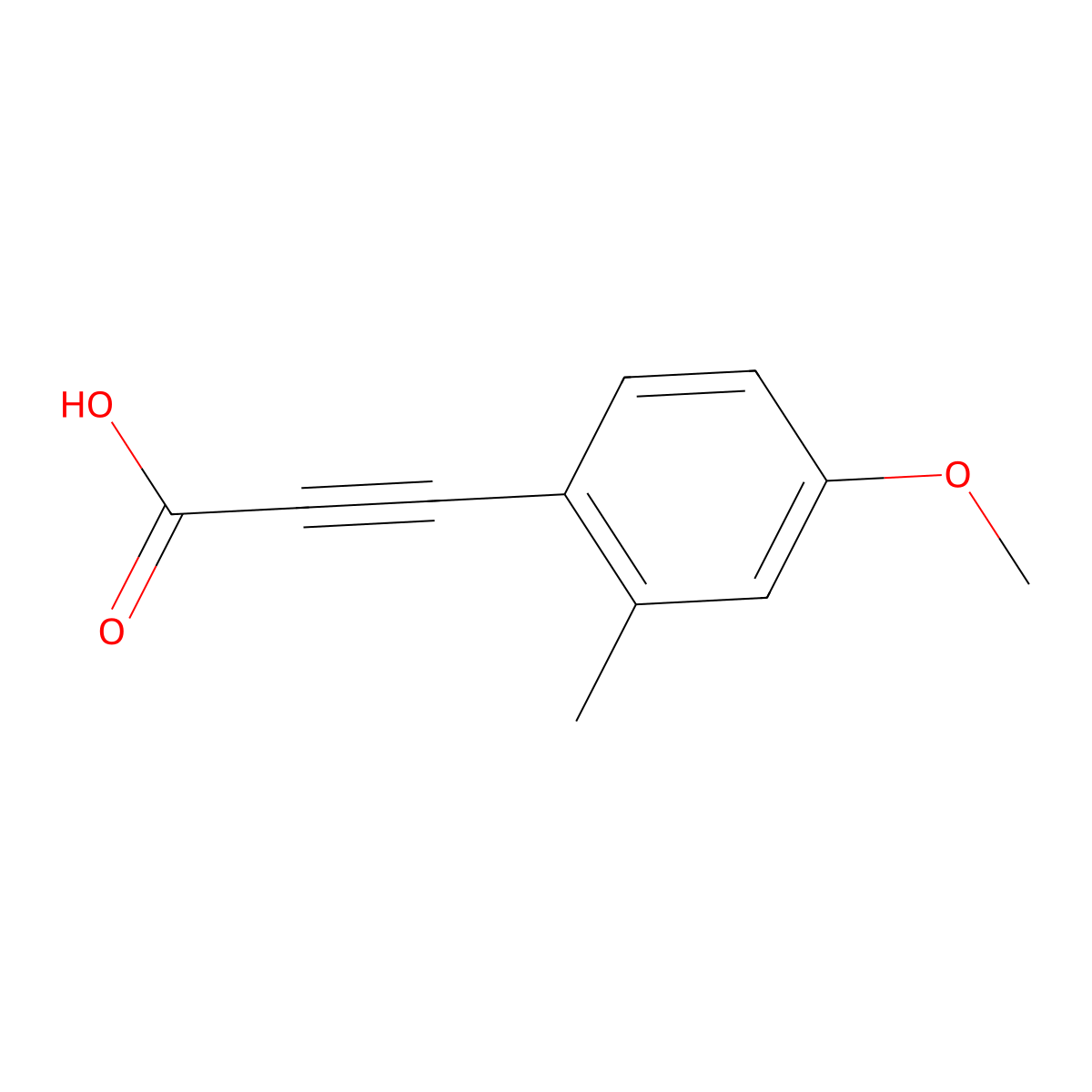 3-(4-Methoxy-2-methylphenyl)prop-2-ynoic acid molecular structure, CAS 1481213-76-6