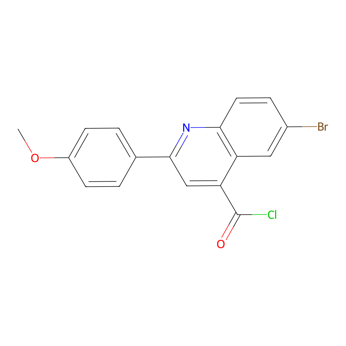 6-Bromo-2-(4-methoxyphenyl)quinoline-4-carbonyl chloride molecular structure, CAS 148122-02-5
