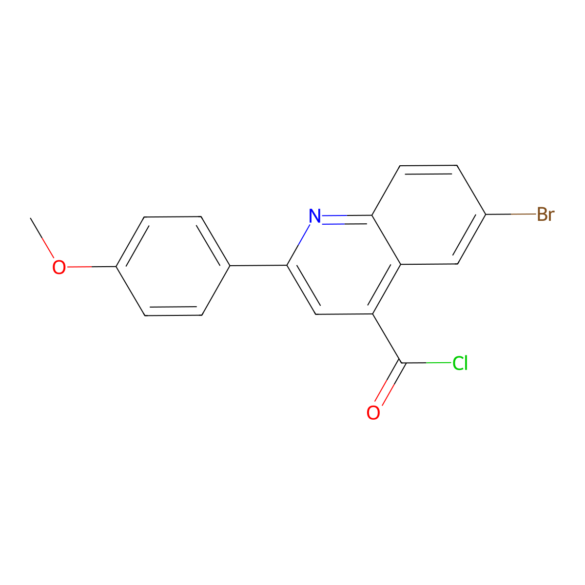 6-Bromo-2-(4-methoxyphenyl)quinoline-4-carbonyl chloride molecular structure, CAS 148122-02-5
