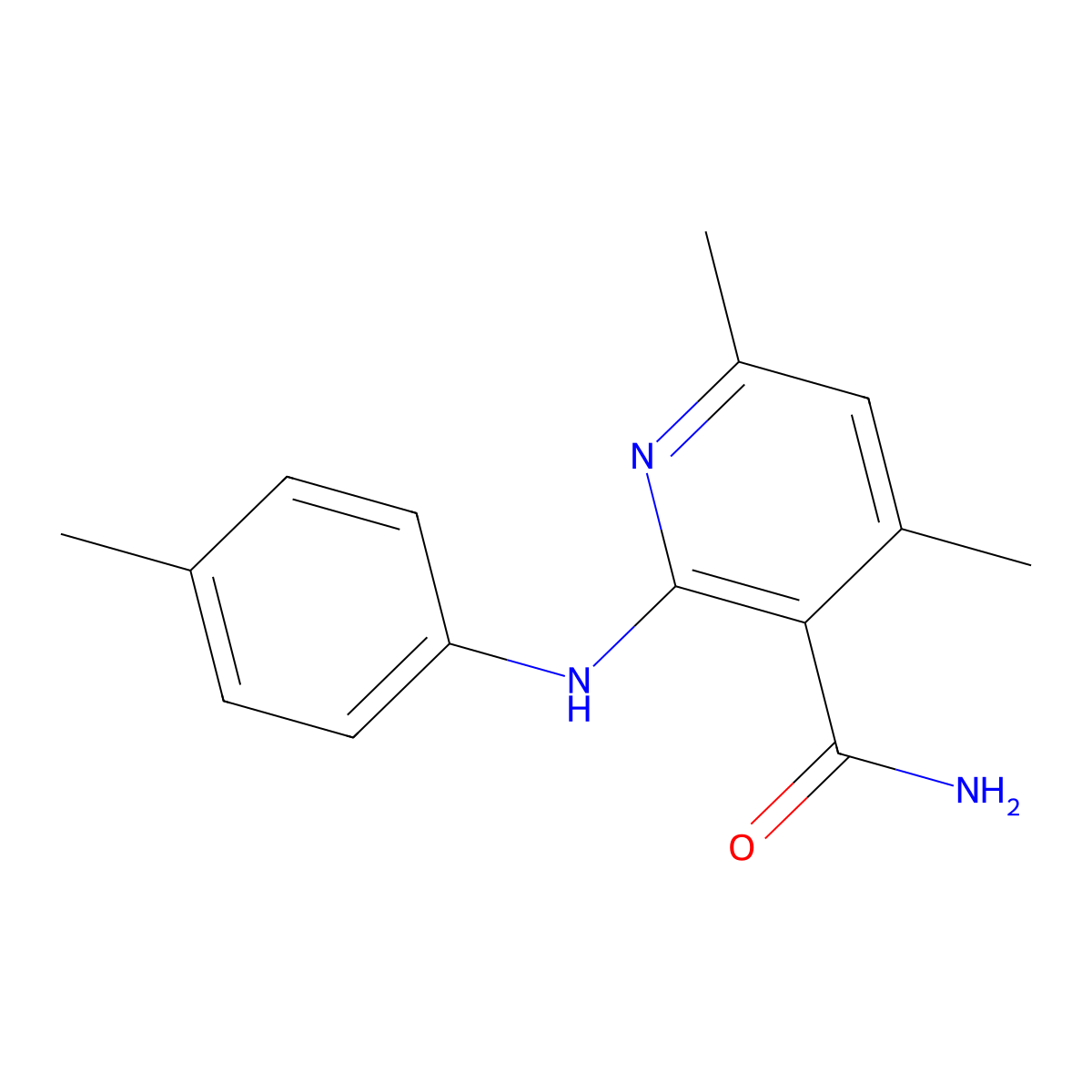 4,6-Dimethyl-2-(4-methylanilino)pyridine-3-carboxamide molecular structure, CAS 148122-84-3