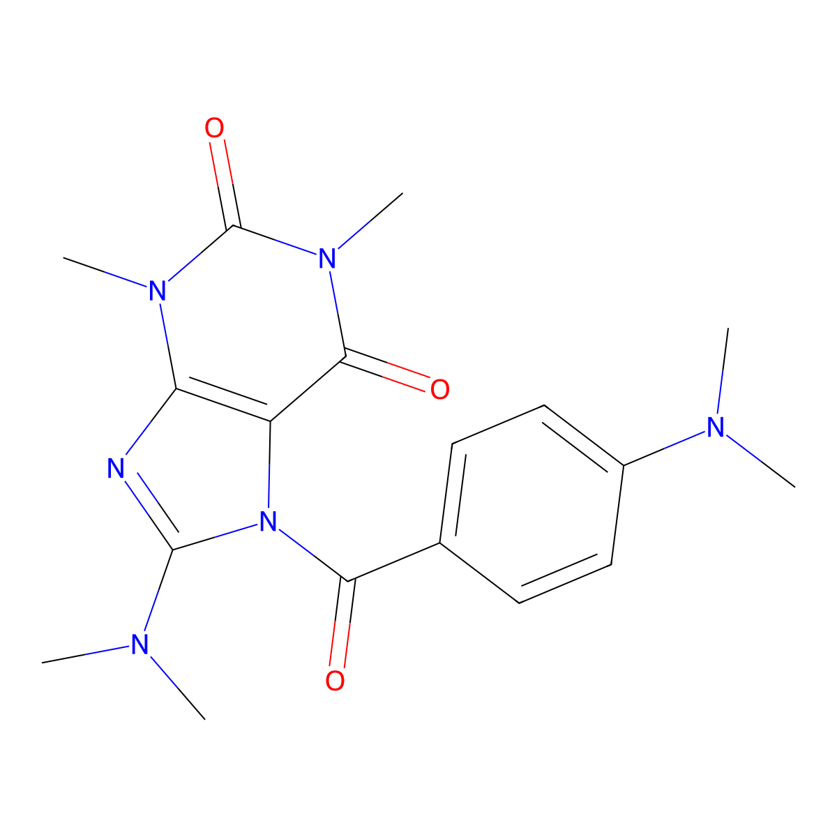 8-(Dimethylamino)-7-[4-(dimethylamino)benzoyl]-1,3-dimethylpurine-2,6-dione molecular structure, CAS 148122-89-8