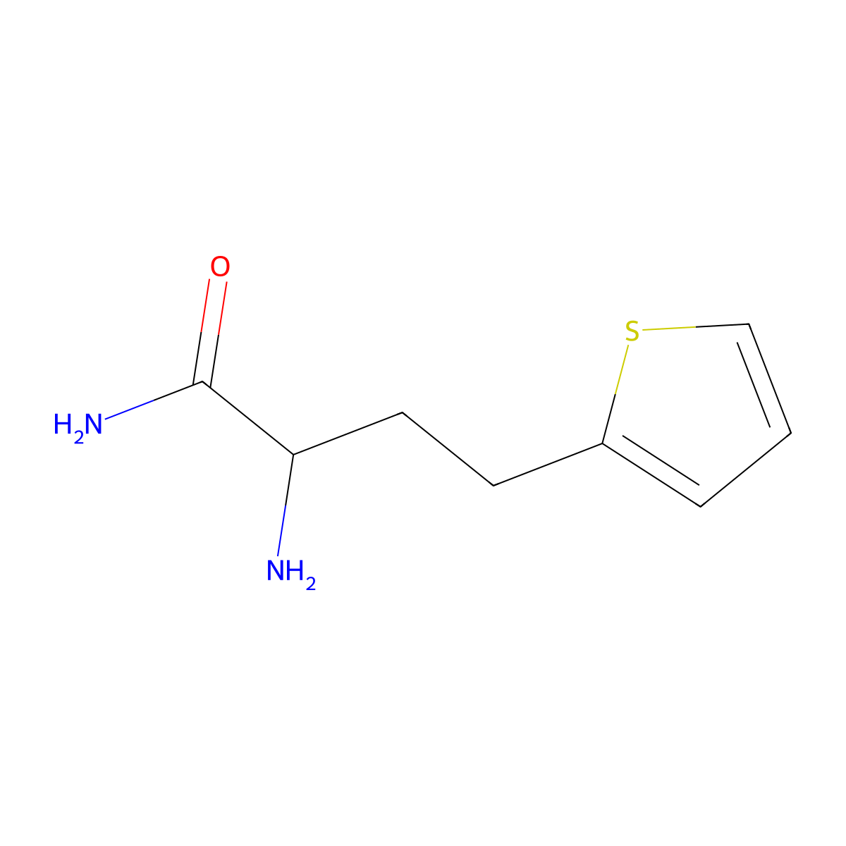 2-Amino-4-(thiophen-2-yl)butanamide molecular structure, CAS 1481225-31-3