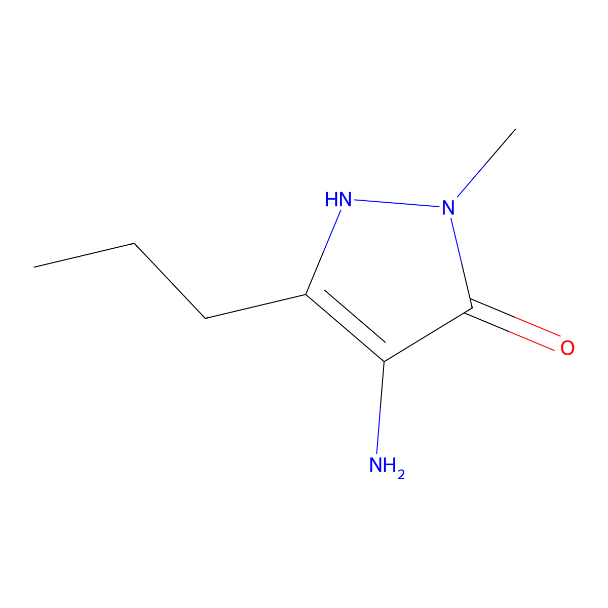 4-amino-1-methyl-3-propyl-1H-pyrazol-5-ol molecular structure, CAS 1481238-13-4