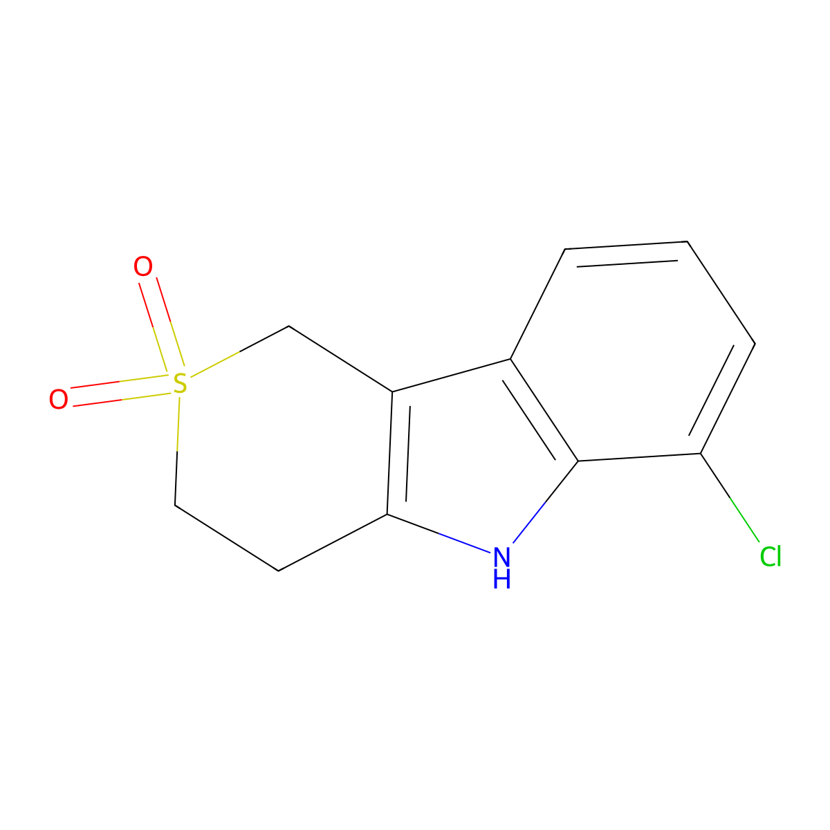6-Chloro-1,3,4,5-tetrahydrothiopyrano[4,3-b]indole 2,2-dioxide molecular structure, CAS 1481239-38-6