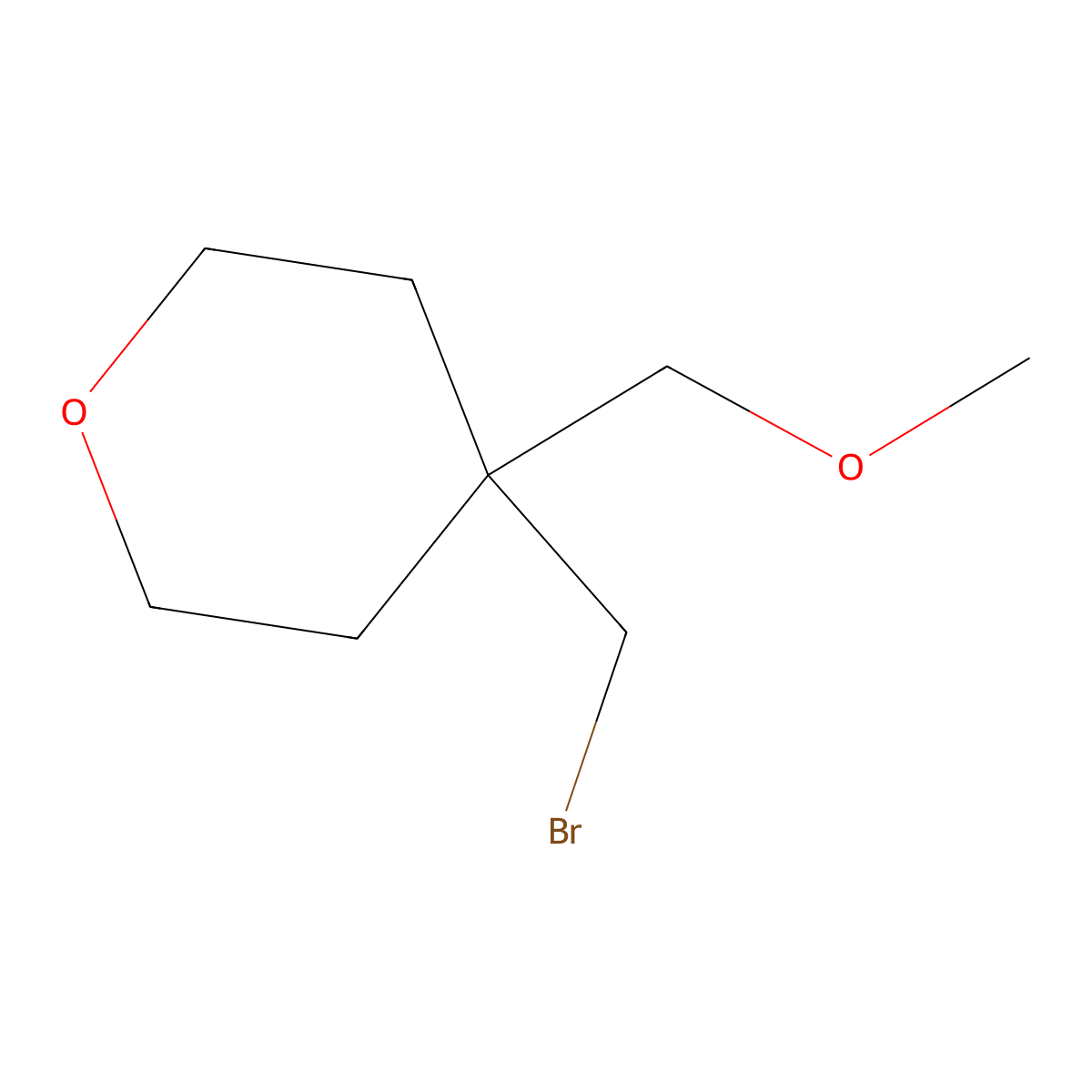 4-(Bromomethyl)-4-(methoxymethyl)oxane molecular structure, CAS 1481241-40-0