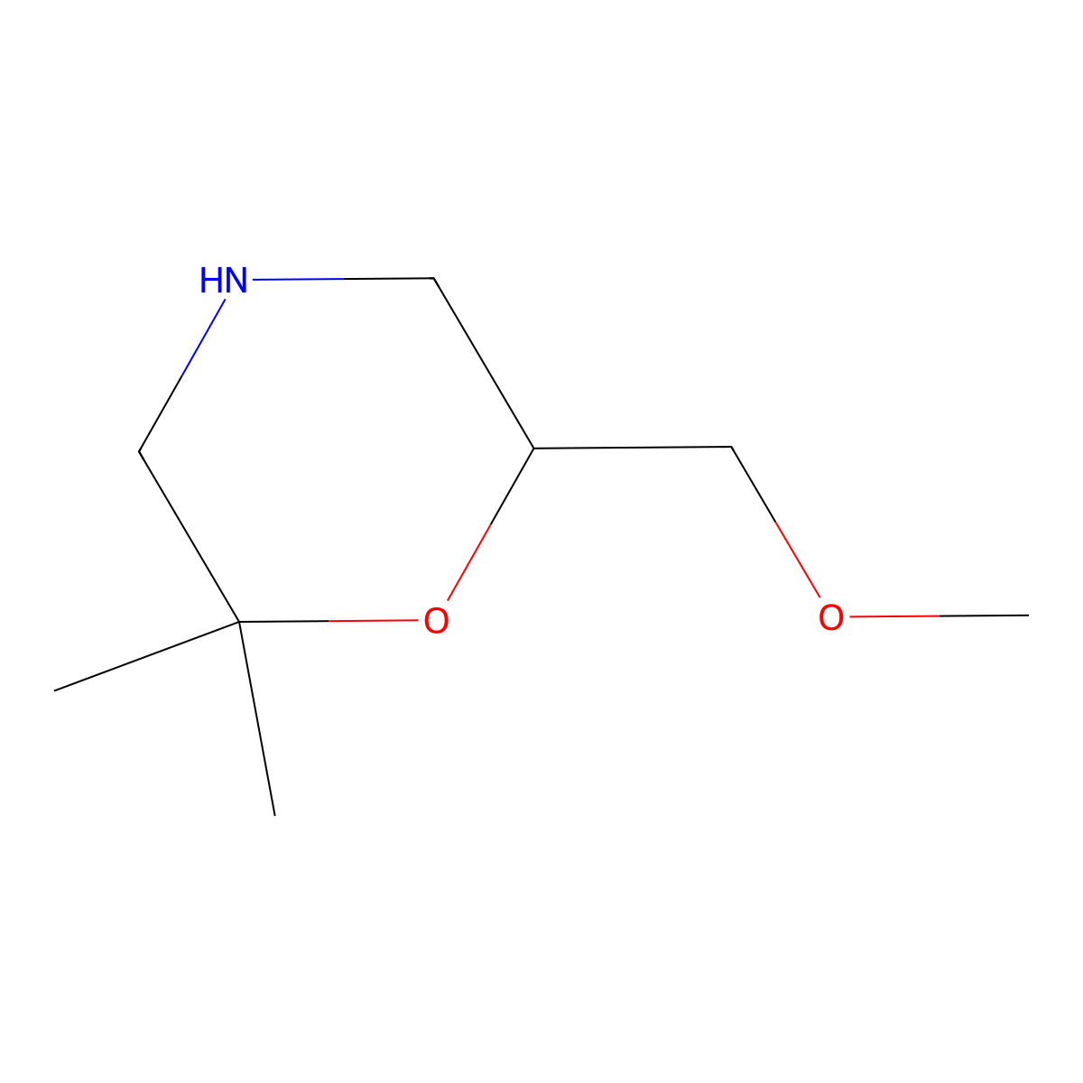 6-(Methoxymethyl)-2,2-dimethylmorpholine molecular structure, CAS 1481252-51-0