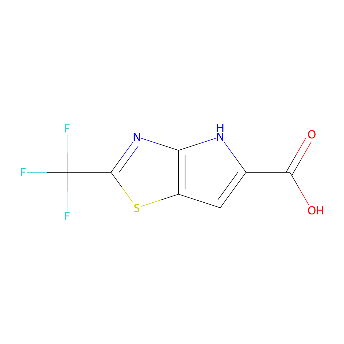 2-(Trifluoromethyl)-4H-pyrrolo[2,3-d][1,3]thiazole-5-carboxylic acid molecular structure, CAS 1481259-22-6