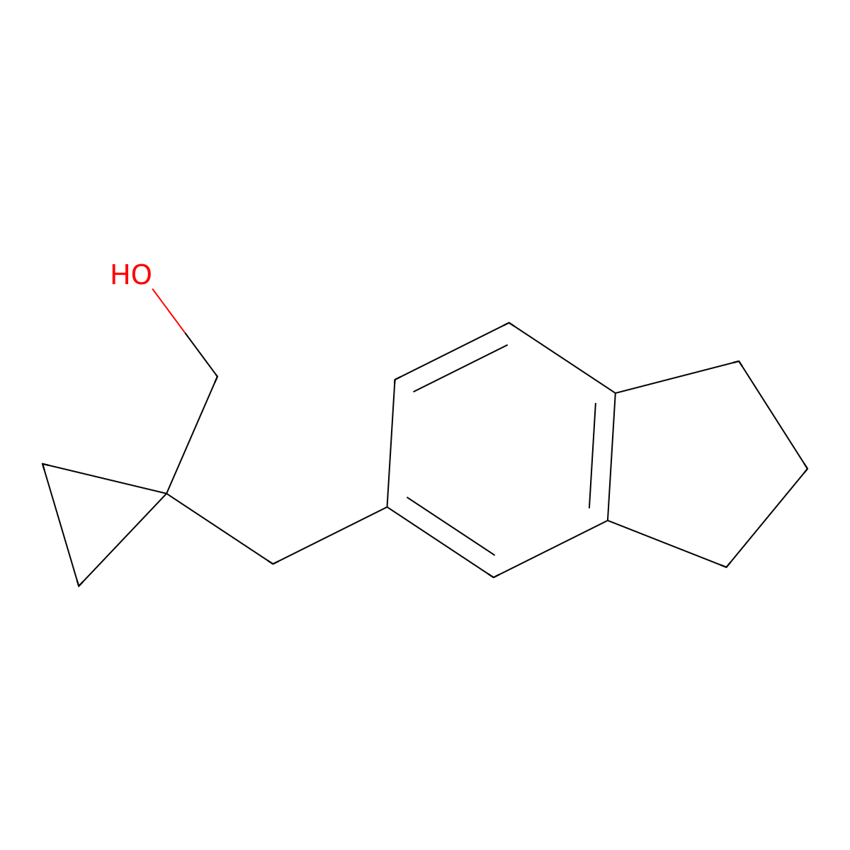 (1-((2,3-Dihydro-1h-inden-5-yl)methyl)cyclopropyl)methanol molecular structure, CAS 1481259-52-2