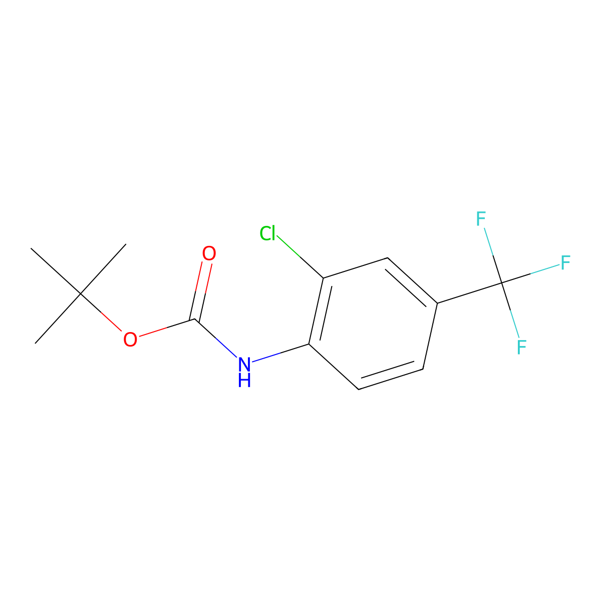 Tert-butyl (2-chloro-4-(trifluoromethyl)phenyl)carbamate molecular structure, CAS 1481264-70-3