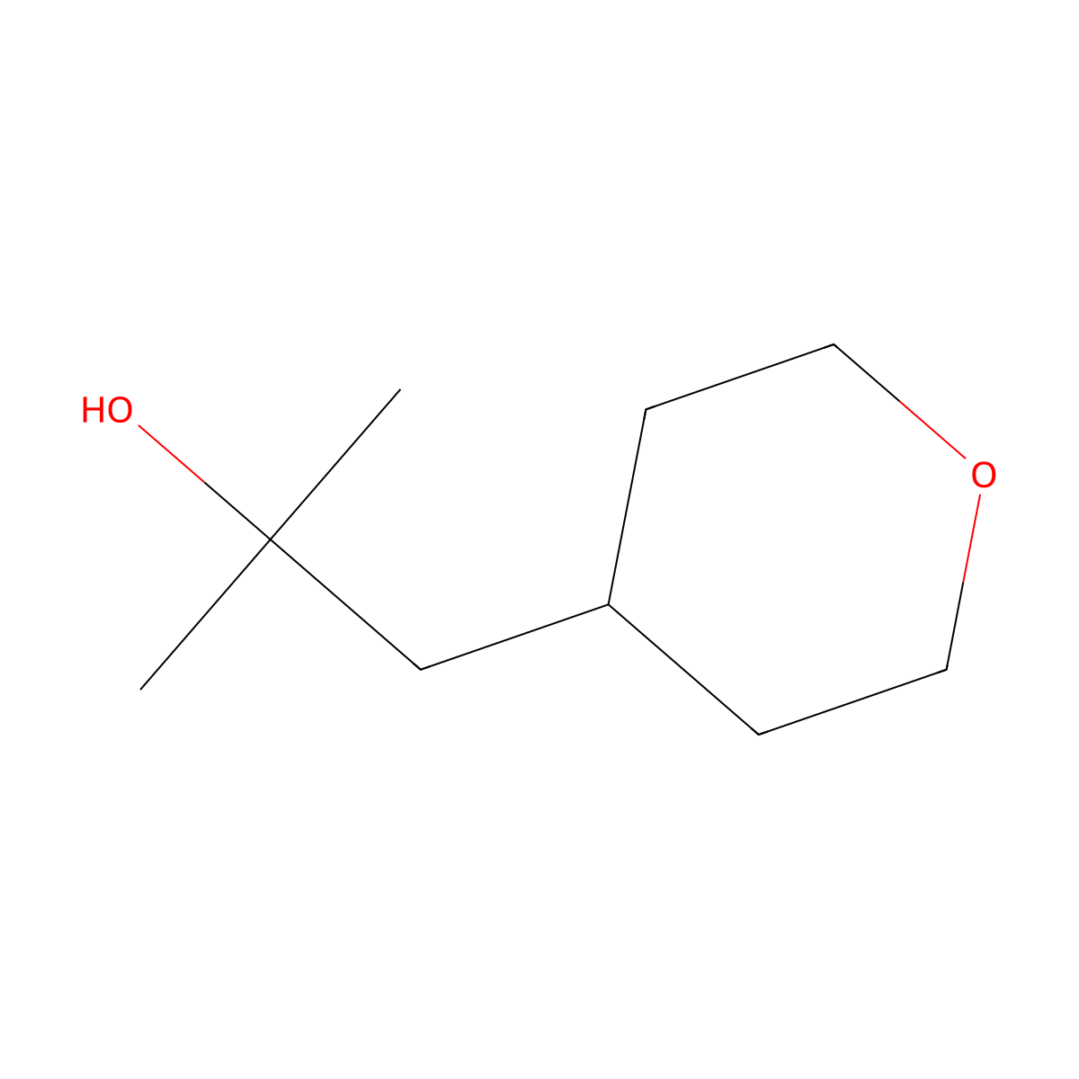 2-Methyl-1-(oxan-4-yl)propan-2-ol molecular structure, CAS 1481265-09-1