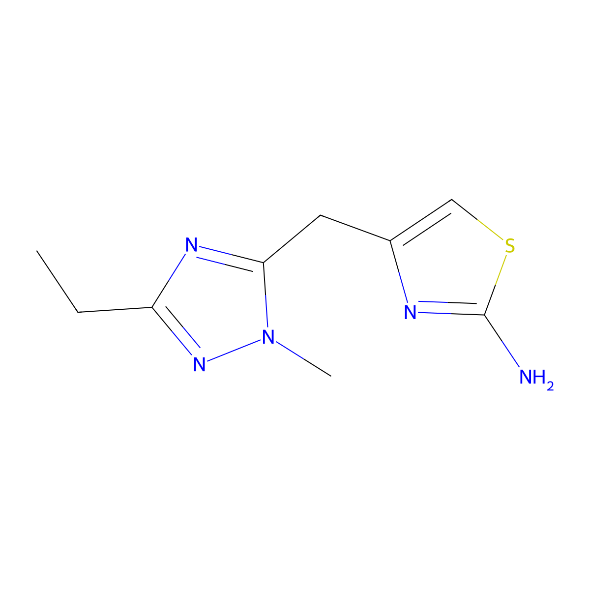 4-((3-Ethyl-1-methyl-1h-1,2,4-triazol-5-yl)methyl)thiazol-2-amine molecular structure, CAS 1481266-52-7
