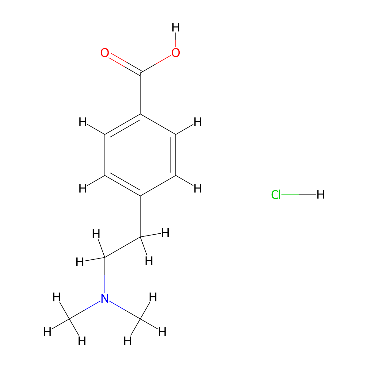 4-(2-(Dimethylamino)ethyl)benzoic acid hydrochloride molecular structure, CAS 148127-06-4