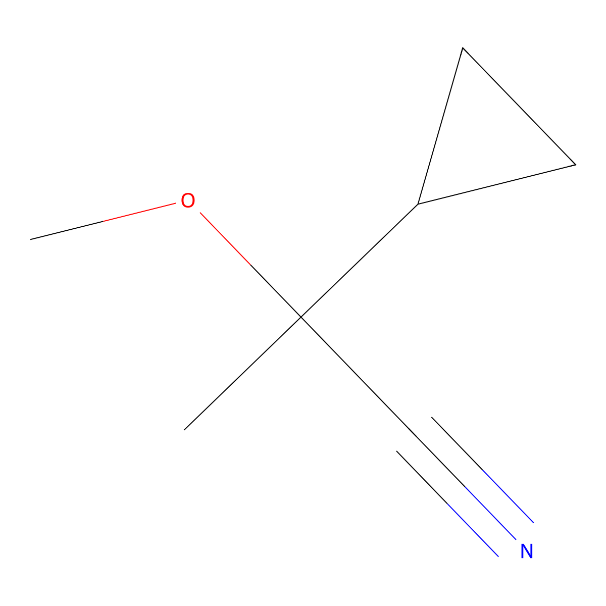 2-Cyclopropyl-2-methoxypropanenitrile molecular structure, CAS 1481277-65-9