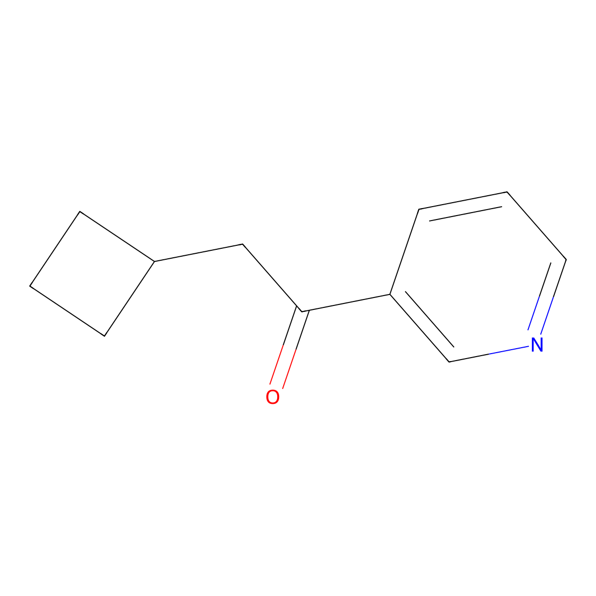 2-Cyclobutyl-1-(pyridin-3-yl)ethan-1-one molecular structure, CAS 1481298-85-4