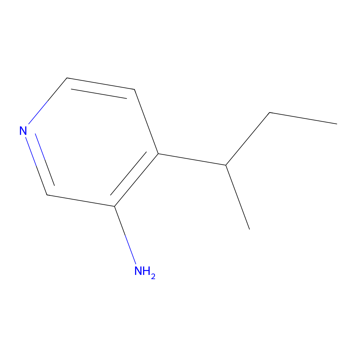 4-(Sec-butyl)pyridin-3-amine molecular structure, CAS 1481304-60-2