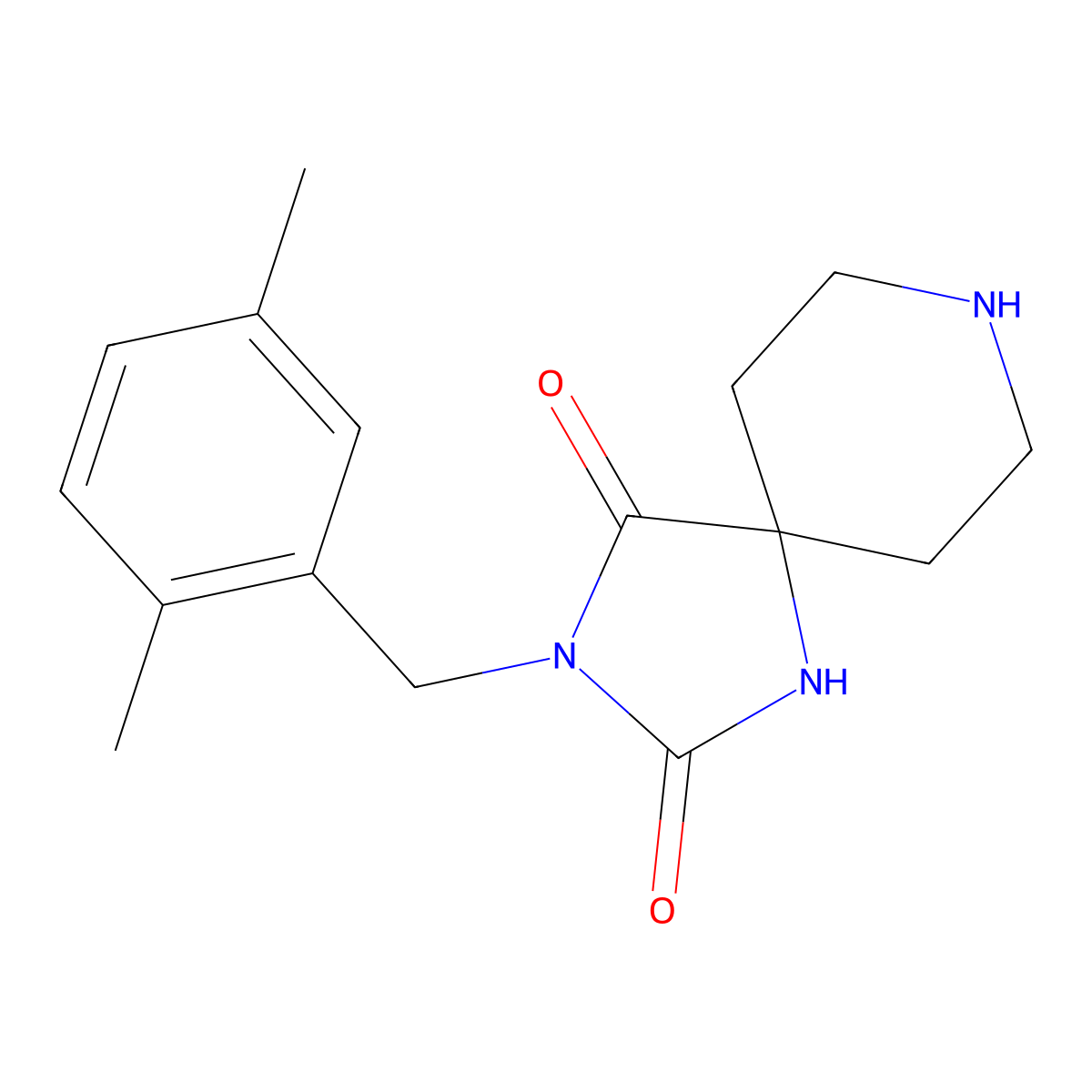 3-[(2,5-Dimethylphenyl)methyl]-1,3,8-triazaspiro[4.5]decane-2,4-dione molecular structure, CAS 1481313-96-5