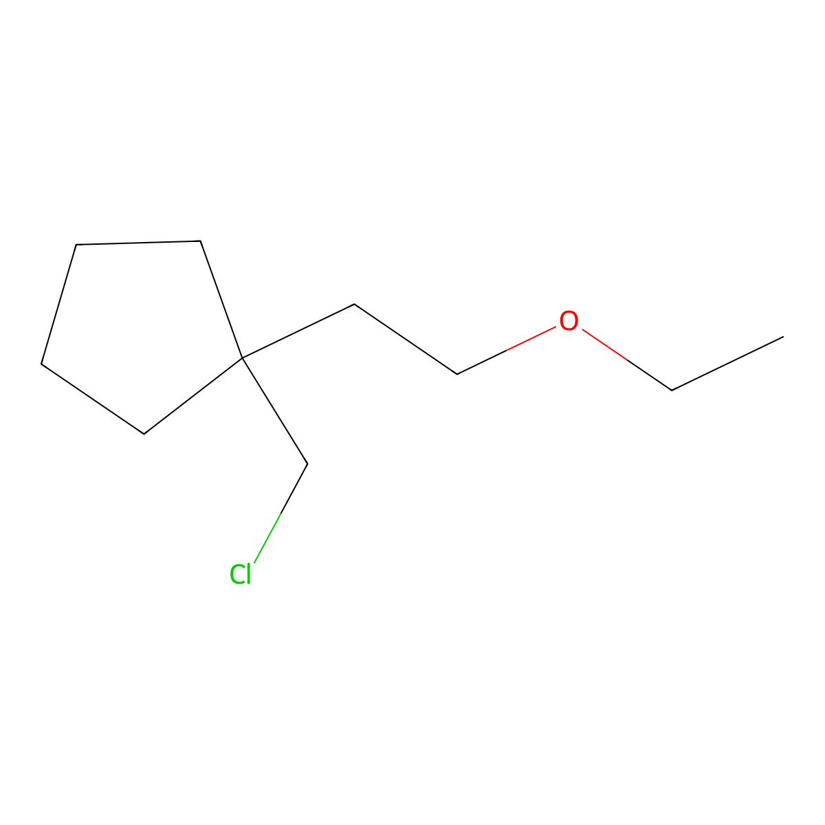 1-(Chloromethyl)-1-(2-ethoxyethyl)cyclopentane molecular structure, CAS 1481326-46-8