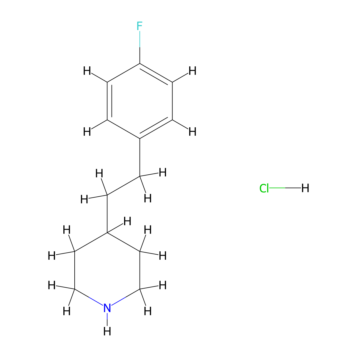 4-(2-(4-Fluorophenyl)ethyl)piperidine hydrochloride molecular structure, CAS 148135-87-9
