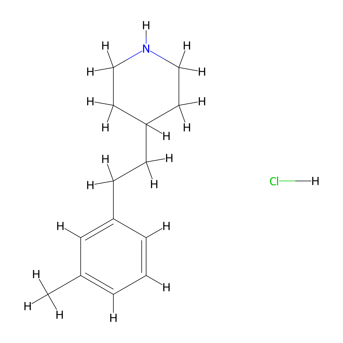 4-[2-(3-Methylphenyl)ethyl]piperidine hydrochloride molecular structure, CAS 148135-91-5