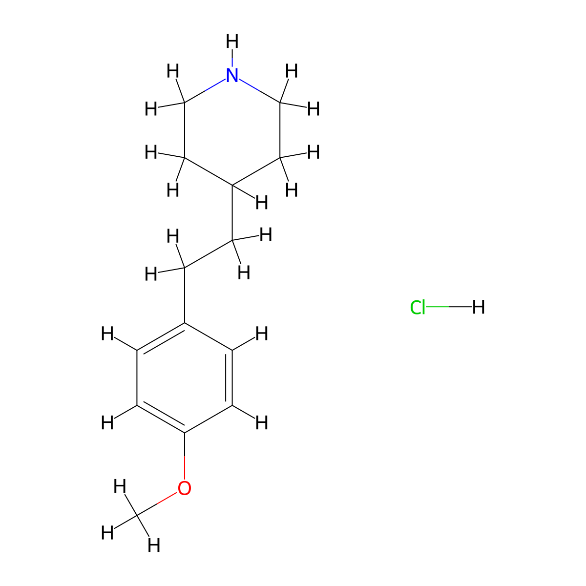 4-[2-(4-Methoxyphenyl)ethyl]piperidine hydrochloride molecular structure, CAS 148135-92-6