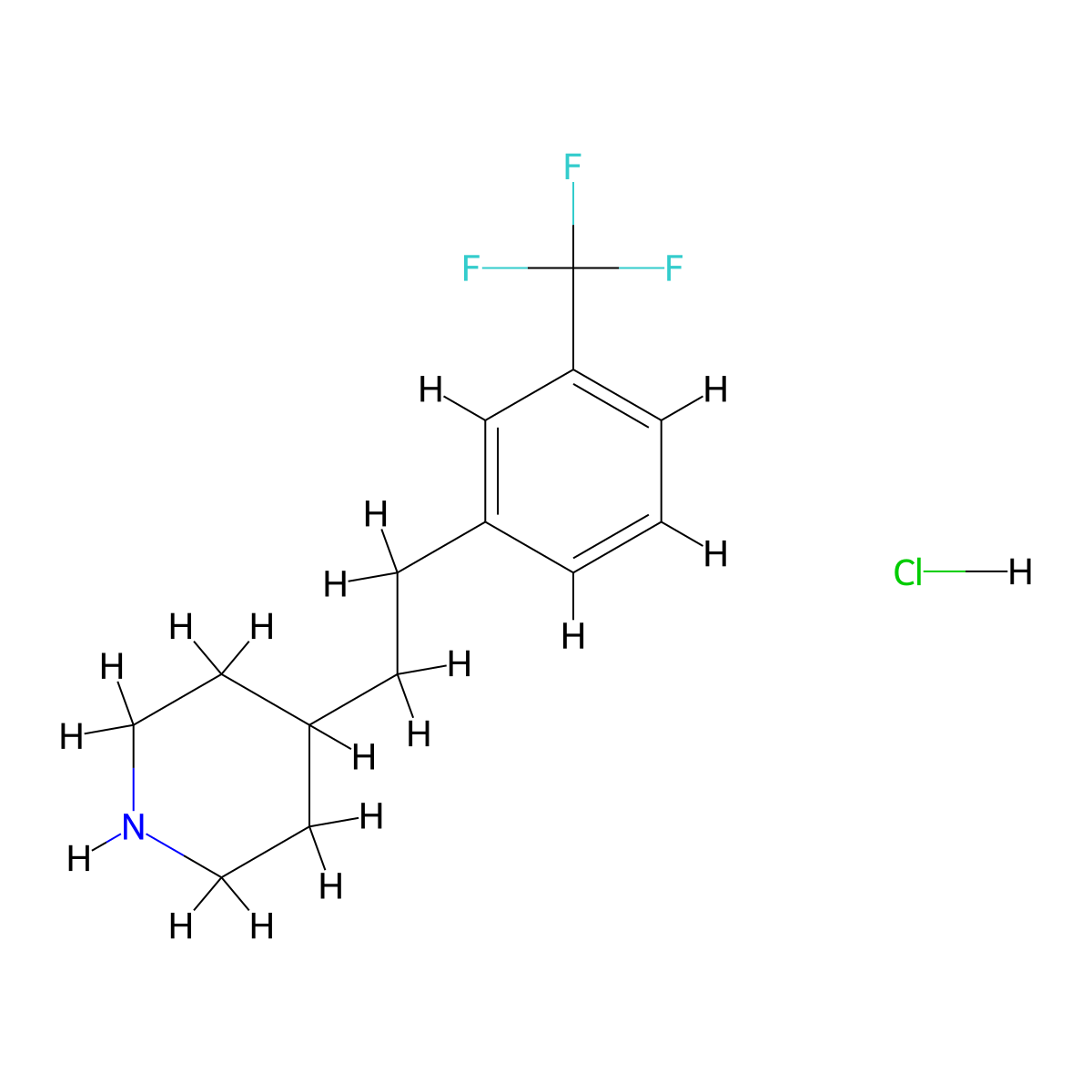 4-{2-[3-(Trifluoromethyl)phenyl]ethyl}piperidine hydrochloride molecular structure, CAS 148135-95-9