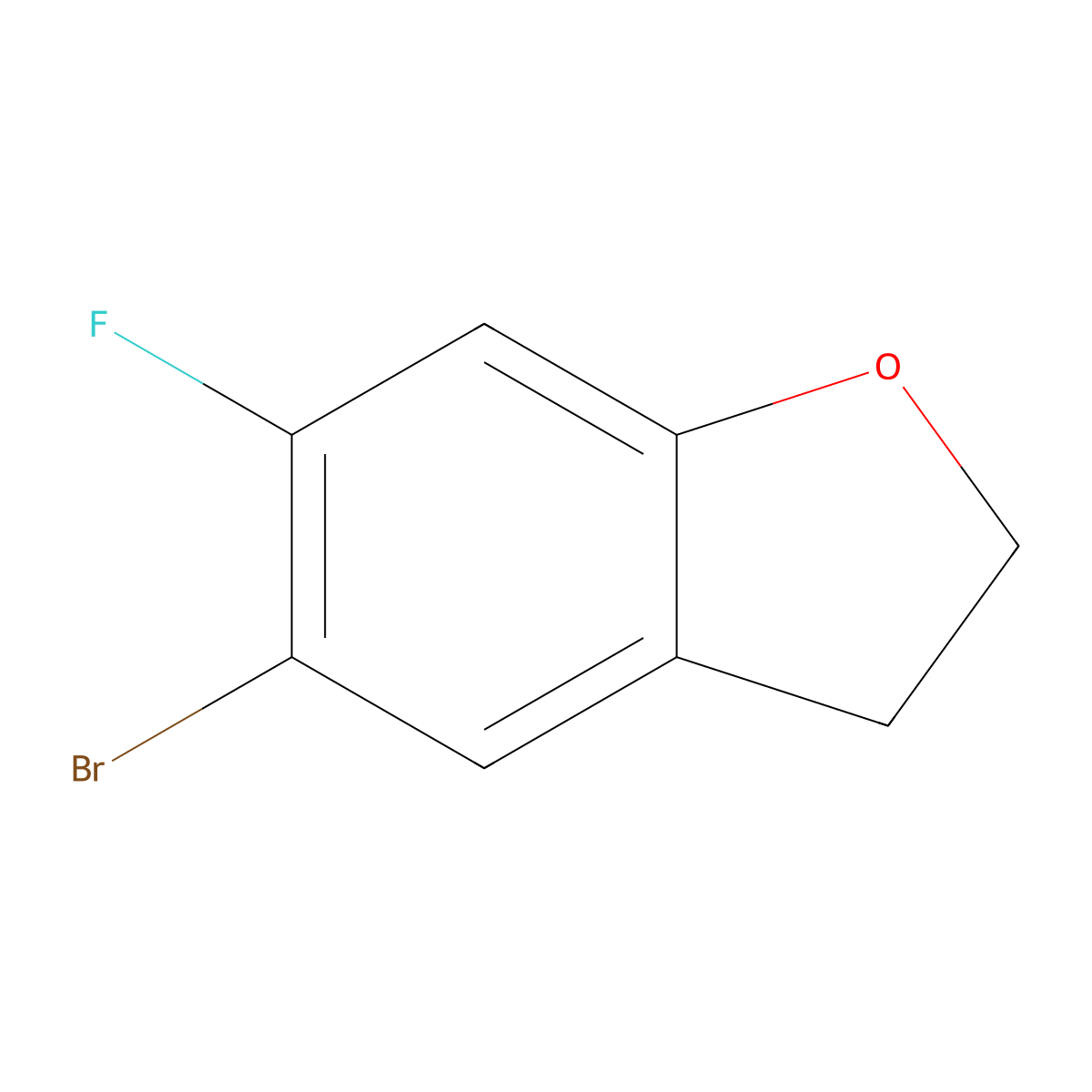 5-Bromo-6-fluoro-2,3-dihydro-1-benzofuran molecular structure, CAS 1481350-23-5