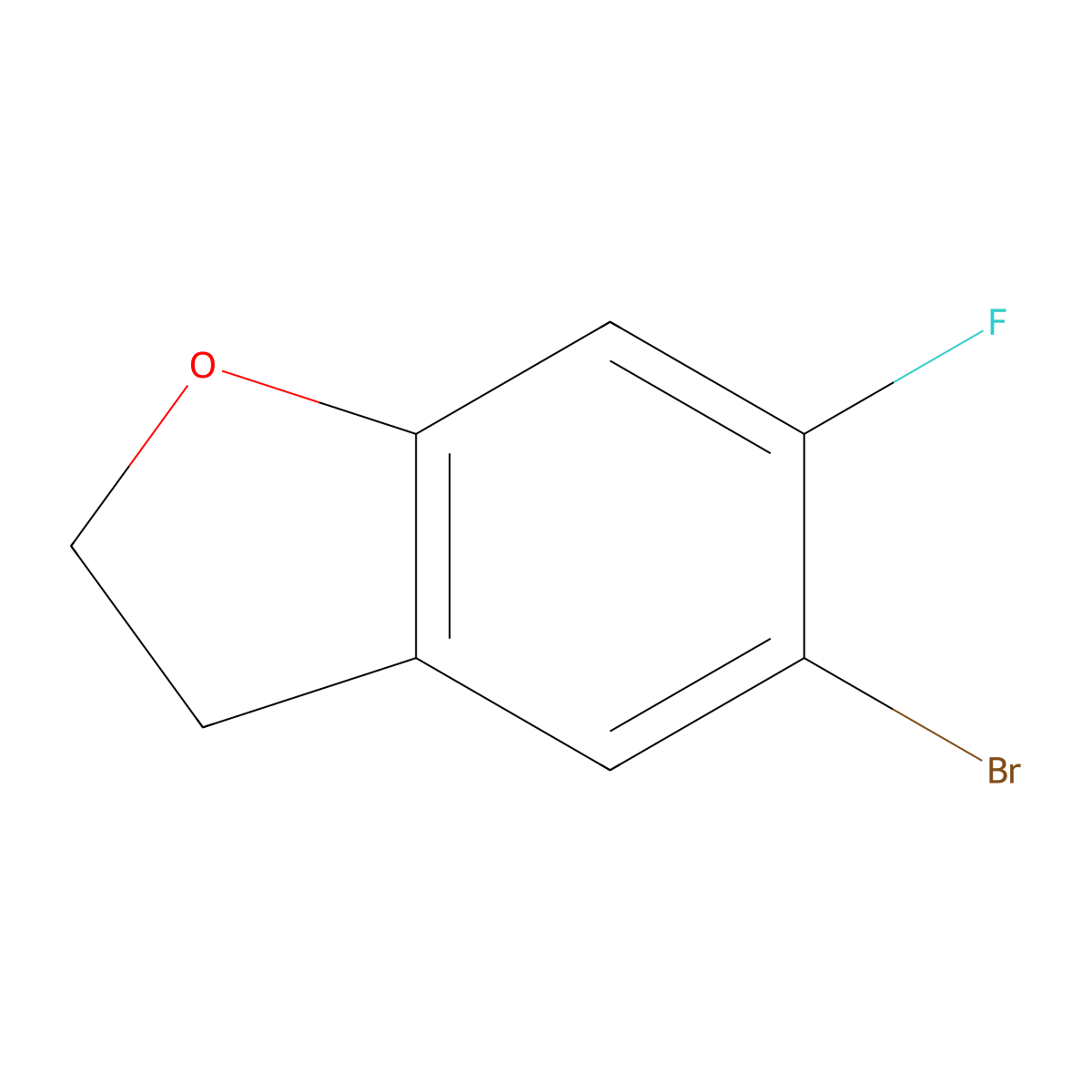 5-Bromo-6-fluoro-2,3-dihydro-1-benzofuran molecular structure, CAS 1481350-23-5
