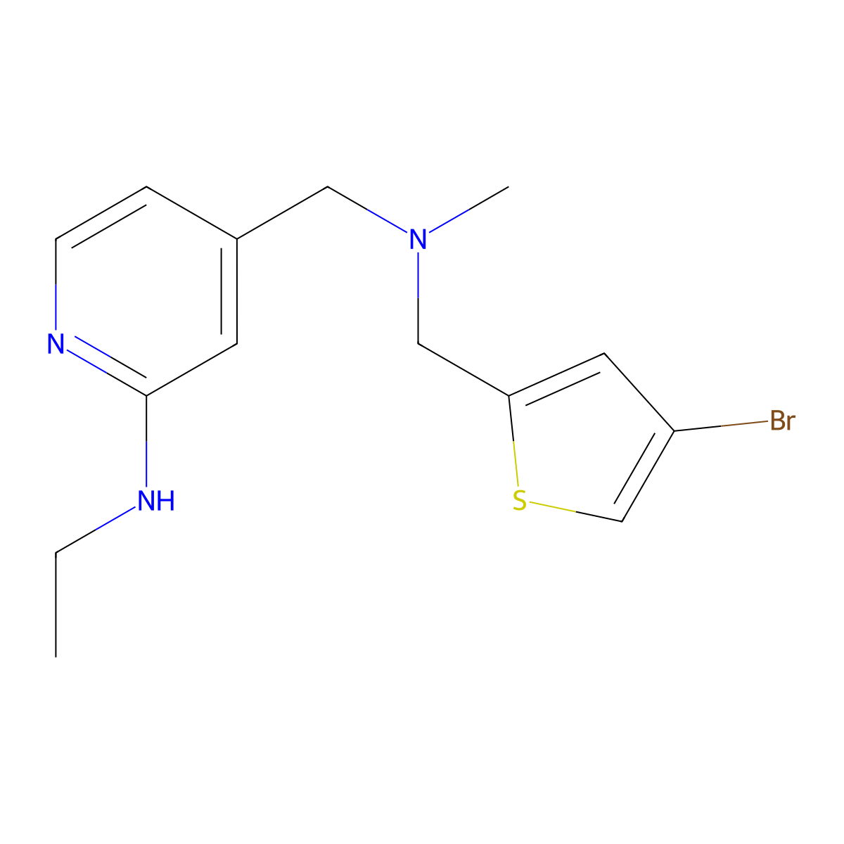4-({[(4-bromothiophen-2-yl)methyl](methyl)amino}methyl)-N-ethylpyridin-2-amine molecular structure, CAS 1481356-10-8