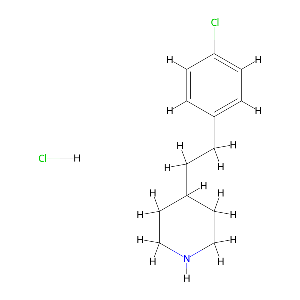 4-(4-Chlorophenethyl)piperidine hydrochloride molecular structure, CAS 148136-03-2