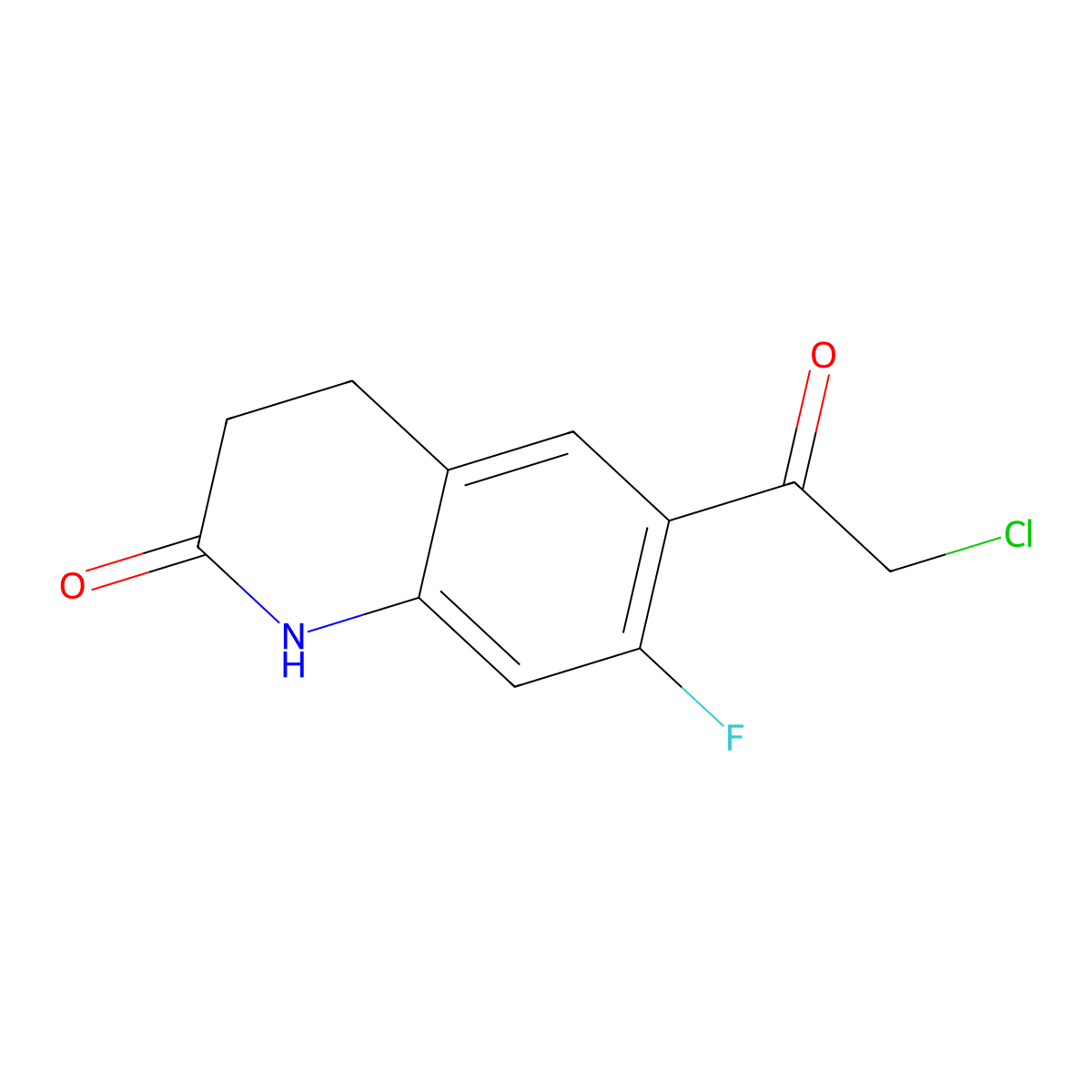 6-(2-Chloroacetyl)-7-fluoro-1,2,3,4-tetrahydroquinolin-2-one molecular structure, CAS 148136-15-6