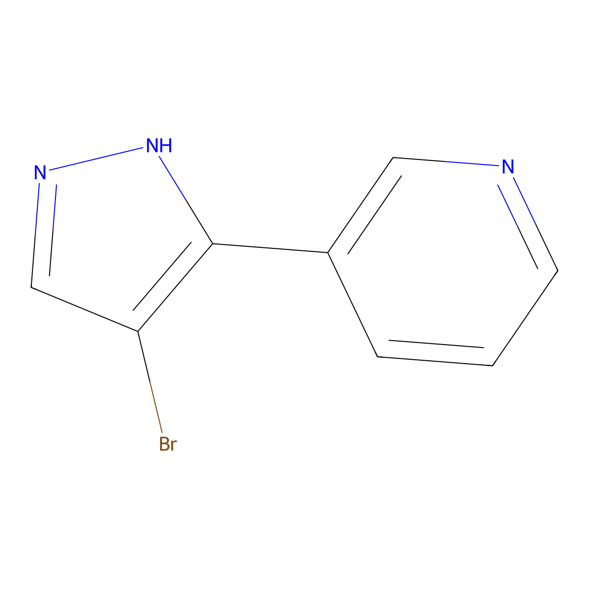 3-(4-Bromo-1H-pyrazol-3-yl)pyridine molecular structure, CAS 148138-02-7