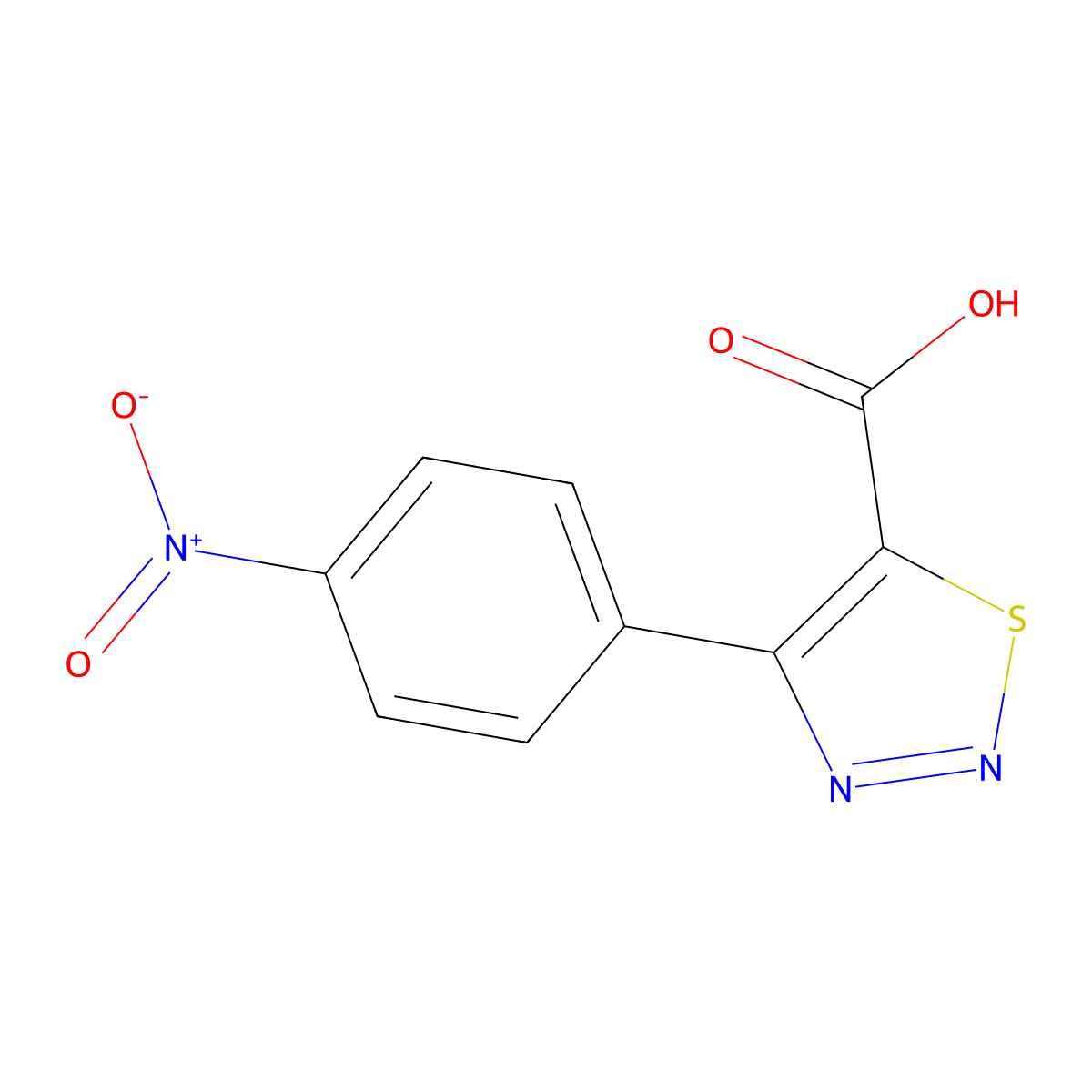4-(4-Nitrophenyl)-1,2,3-thiadiazole-5-carboxylic acid molecular structure, CAS 1481380-50-0