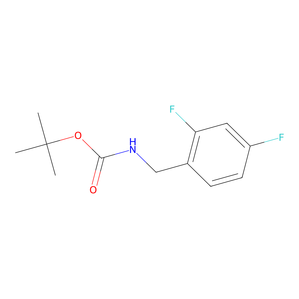 Tert-butyl (2,4-difluorobenzyl)carbamate molecular structure, CAS 1481389-47-2