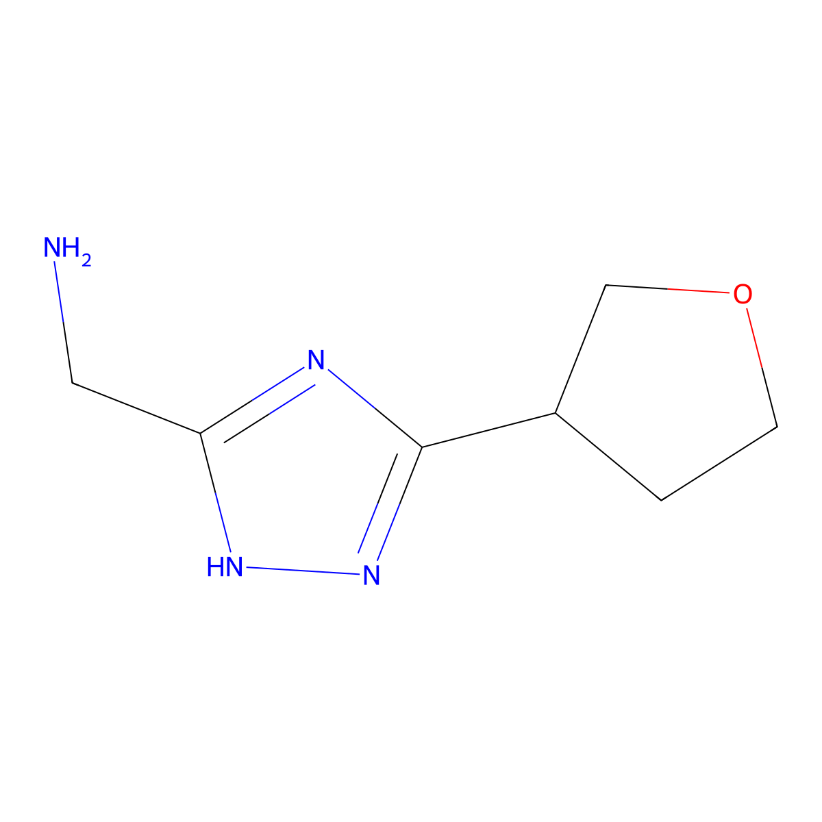 [5-(oxolan-3-yl)-4H-1,2,4-triazol-3-yl]methanamine molecular structure, CAS 1481398-99-5