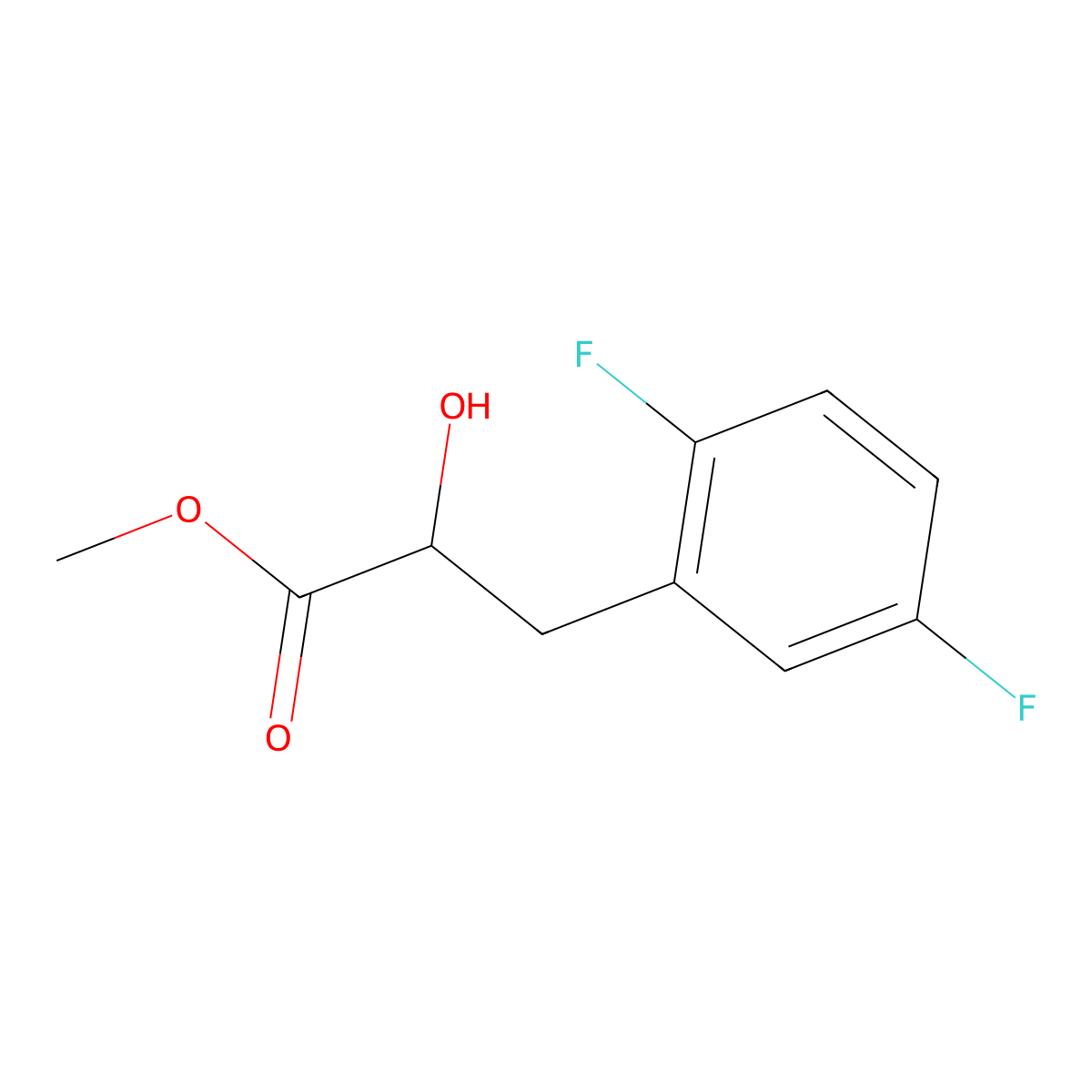 Methyl 3-(2,5-difluorophenyl)-2-hydroxypropanoate molecular structure, CAS 1481403-06-8