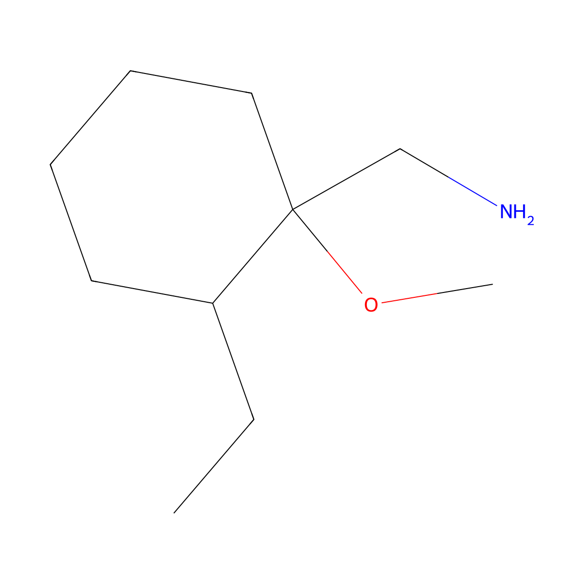 (2-Ethyl-1-methoxycyclohexyl)methanamine molecular structure, CAS 1481404-69-6