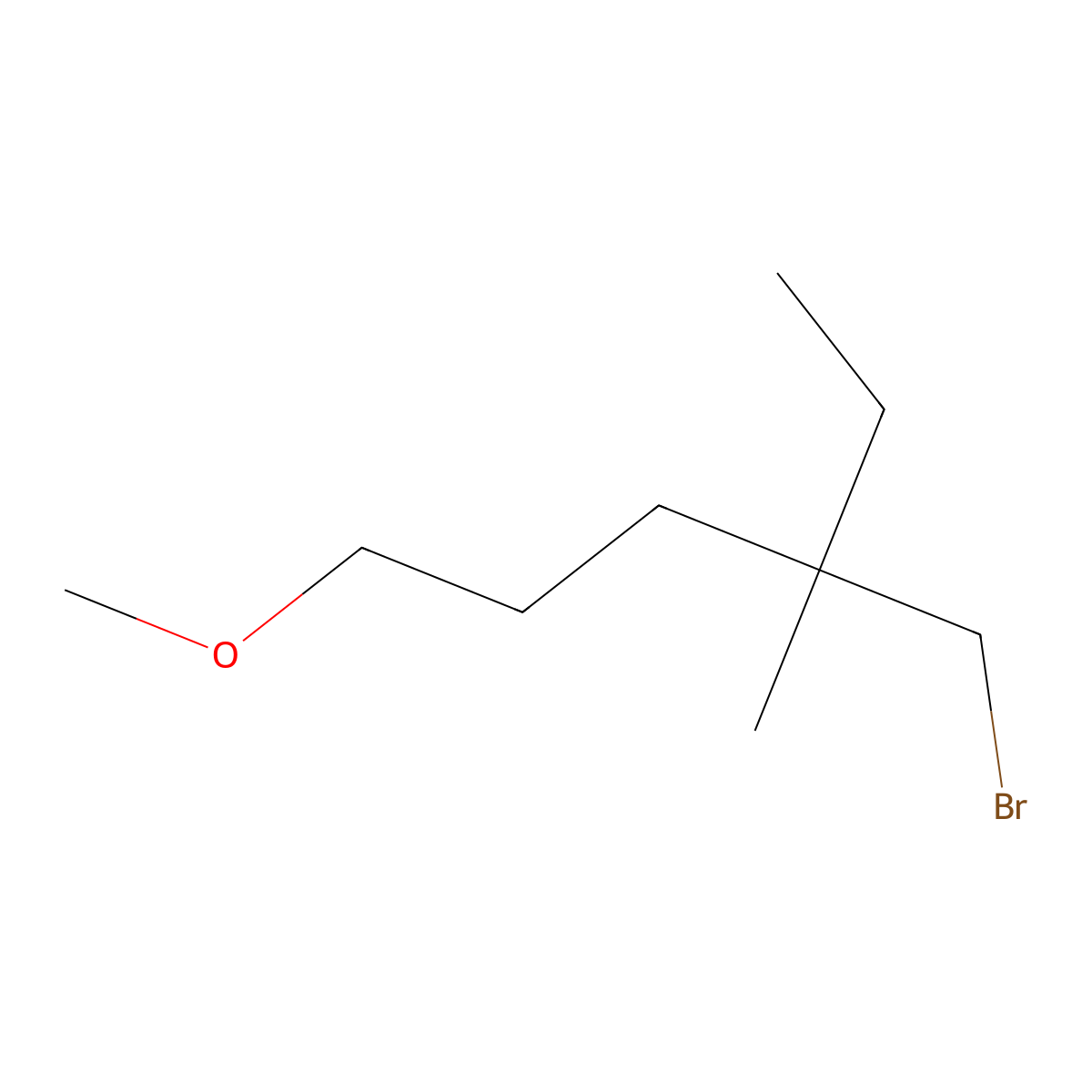 4-(Bromomethyl)-1-methoxy-4-methylhexane molecular structure, CAS 1481410-59-6