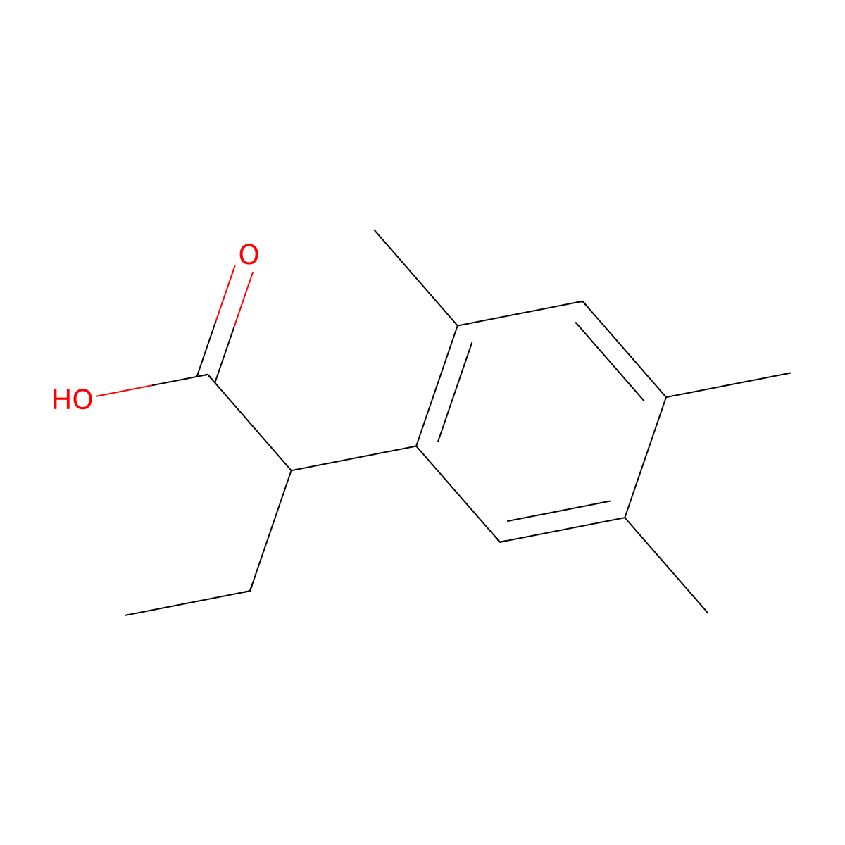 2-(2,4,5-Trimethylphenyl)butanoic acid molecular structure, CAS 1481411-56-6