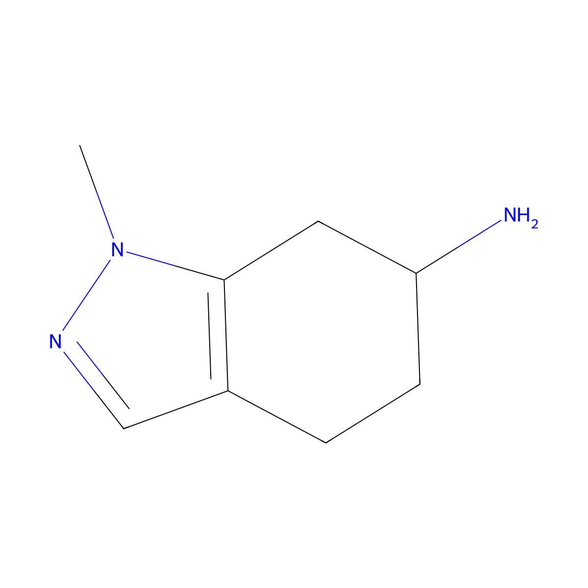 1-methyl-4,5,6,7-tetrahydro-1H-indazol-6-amine molecular structure, CAS 1481412-37-6