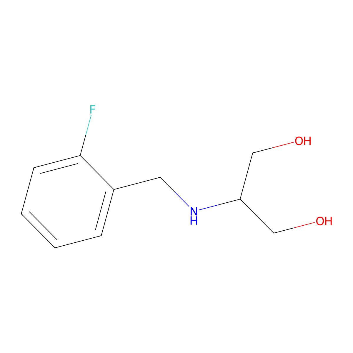 2-{[(2-Fluorophenyl)methyl]amino}propane-1,3-diol molecular structure, CAS 1481413-10-8