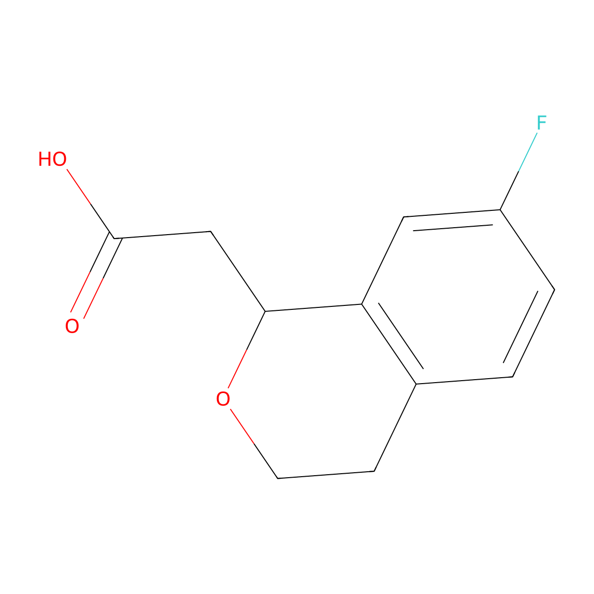 2-(7-fluoro-3,4-dihydro-1H-2-benzopyran-1-yl)acetic acid molecular structure, CAS 1481414-44-1