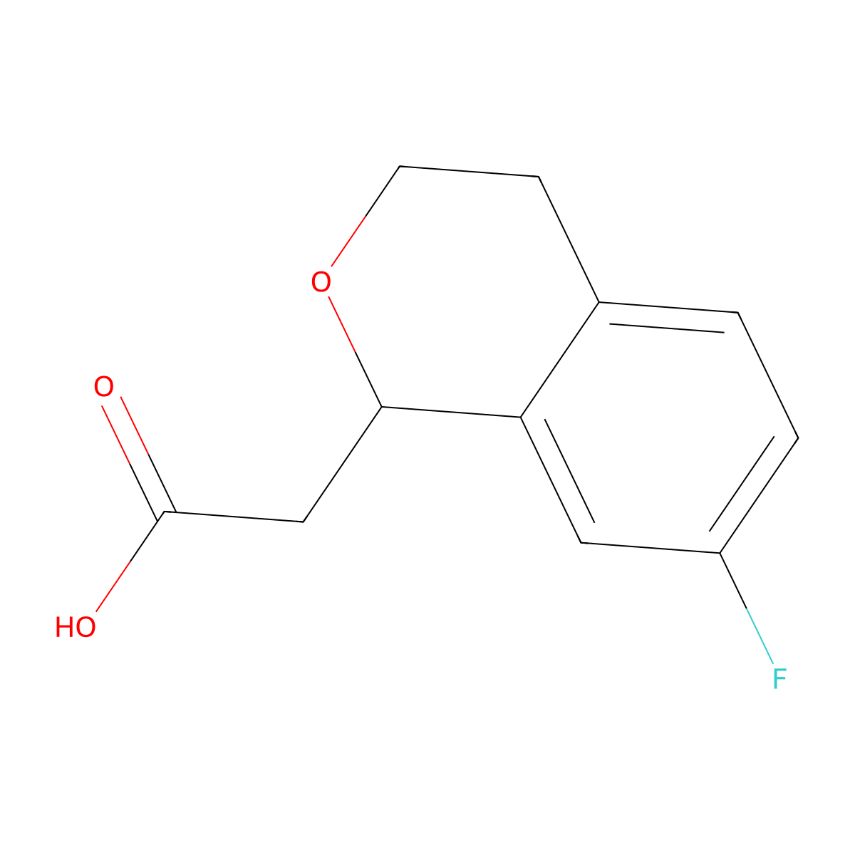 2-(7-fluoro-3,4-dihydro-1H-2-benzopyran-1-yl)acetic acid molecular structure, CAS 1481414-44-1