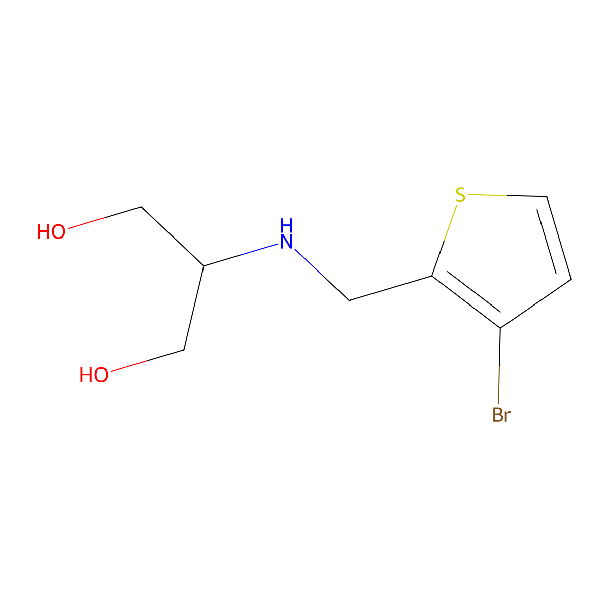 2-{[(3-Bromothiophen-2-yl)methyl]amino}propane-1,3-diol molecular structure, CAS 1481417-78-0